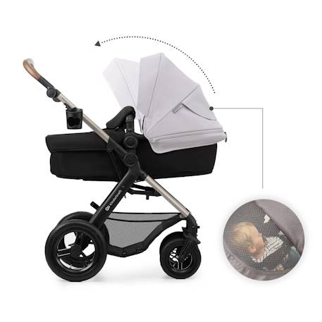 Poussette 3 en 1 Kinderkraft MOOV 2 AIR avec Siège 2 en 1 Transformable, Roues Gonflables et MINK PRO i-Size Inclus Beige+Gris+Gris anthracite+Noir 16 - vertbaudet enfant 