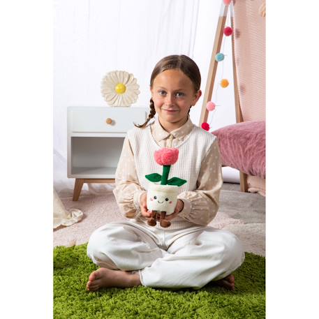 Peluche - peluche fleur tulipe rose avec pot crème – mimi flowers – 24 cm Beige 6 - vertbaudet enfant 