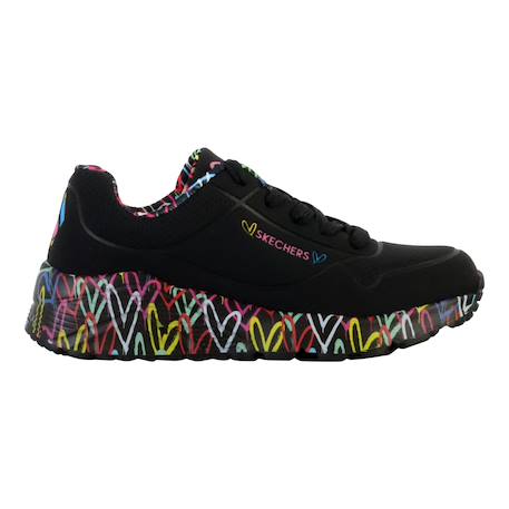 Baskets basses à lacets Blanc et rose+Noir multi 6 - vertbaudet enfant 