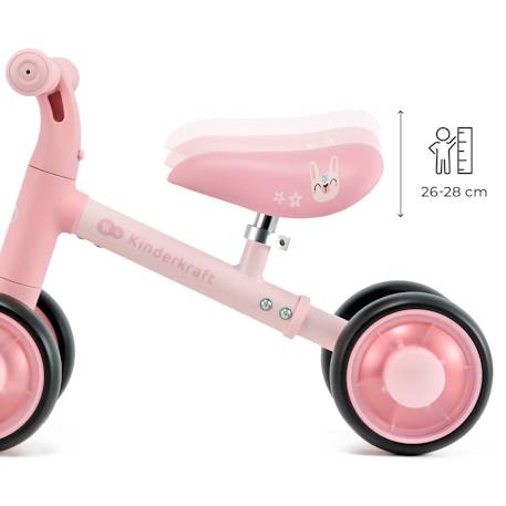 Draisienne Kinderkraft CUTIE FLASH à 4 Roues avec Lumières RGB, Selle Réglable, Roulements ABEC-7 et Cadre Acier Beige+Bleu+Rose+Vert 17 - vertbaudet enfant 