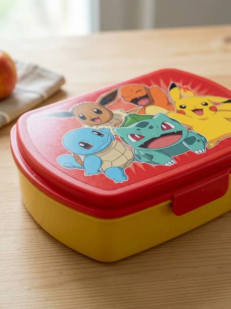Boîte à sandwich pokémon incassable avec compartiment ustensiles Jaune et rouge 4 - vertbaudet enfant 
