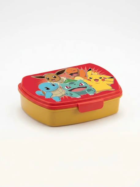 Boîte à sandwich pokémon incassable avec compartiment ustensiles Jaune et rouge 3 - vertbaudet enfant 