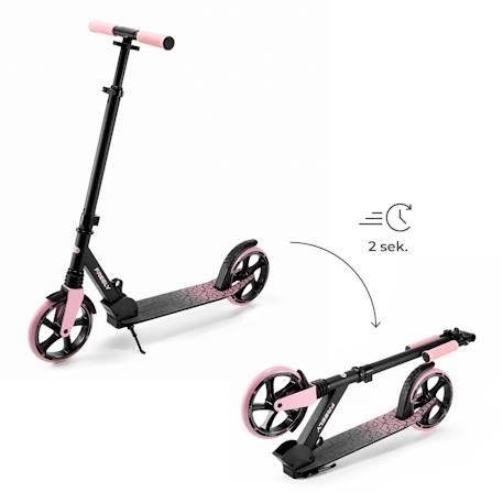 Trottinette Pliable Kinderkraft FREELY avec Guidon Réglable, Roues PU 20 cm, Roulements ABEC-7 et Suspension Avant Beige+Noir+Rose 14 - vertbaudet enfant 