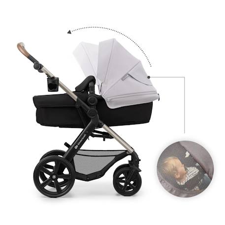 Poussette MOOV 2 3 en 1 avec Siège 2 en 1 Transformable, MINK PRO i-Size, Travel System et Roues Increvables Beige+Gris+Noir 10 - vertbaudet enfant 