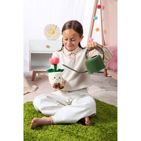 Peluche - peluche fleur tulipe rose avec pot crème – mimi flowers – 24 cm Beige 3 - vertbaudet enfant 