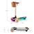 Trottinette RAKET Tricycle Pliable avec Roues LED RGB, Guidon Réglable et Frein à Pied Beige+Bleu+Noir+Rosa 6 - vertbaudet enfant 