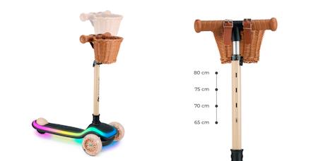 Trottinette RAKET Tricycle Pliable avec Roues LED RGB, Guidon Réglable et Frein à Pied Beige+Bleu+Noir+Rosa 5 - vertbaudet enfant 