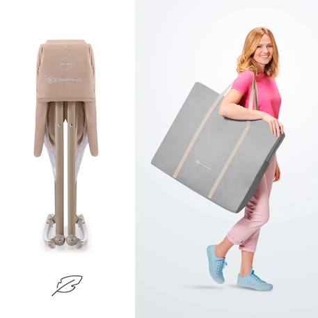 Lit Bébé LOVI 3 en 1 avec Fonction Berceau, Lit de Voyage, Moustiquaire Intégrée et Pliage Compact Beige+Grey 4 - vertbaudet enfant 