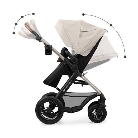 Poussette 4 en 1 Kinderkraft MOOV 2 AIR avec Siège 2 en 1 Transformable, Roues Gonflables et Travel System Beige+Gris+Noir 11 - vertbaudet enfant 