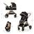 Poussette multifonction 2 en 1 ESME avec grandes roues, suspension, pliage compact, transformation nacelle en poussette, harnais 5 points, adaptateurs travel system, canopy large, panier, jusqu’à 25 kg . Noir 6 - vertbaudet enfant 