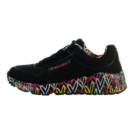 Baskets basses à lacets Blanc et rose+Noir multi 7 - vertbaudet enfant 