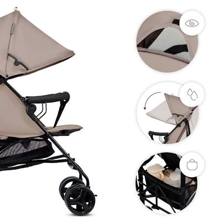 Poussette Parapluie TIK Légère 6,5 kg avec Position Allongée, Roues EVA Amorties et Pliage Compact Beige+Green+Grey+Marron 4 - vertbaudet enfant 