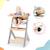 Chaise Haute Évolutive Kinderkraft ENOCK 2 en 1 avec Assise Réglable, Repose-Pieds Ajustable et Bois de Hêtre Massif Beige+Blanc+Blanc/bois+Bleu marine+Bois naturel+Gris+Gris / bois+Marron+Noir 29 - vertbaudet enfant 
