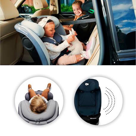 Siège Auto I-GROW i-Size Pivotant 360° avec ISOFIX, RWF jusqu’à 4 ans et Appui-tête 12 Positions Réglable Gris+Noir+Vert 10 - vertbaudet enfant 