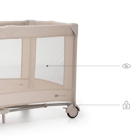 Lit Parapluie JOY 2 2 en 1 avec Sortie Latérale Zippée, Pliage Compact en 5 Secondes et Sac de Transport Beige+Dark grey 5 - vertbaudet enfant 