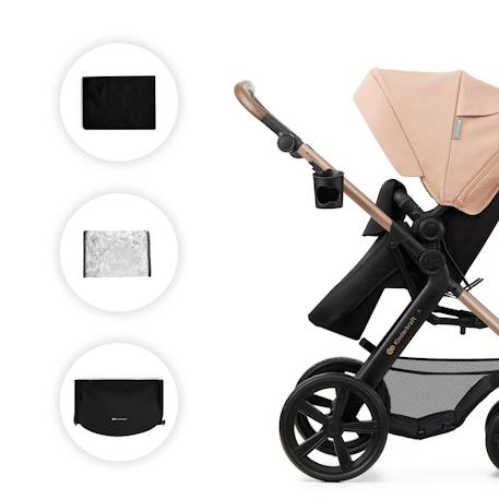 Poussette MOOV 2 4 en 1 avec Siège 2 en 1 Transformable, MINK PRO i-Size, Travel System et Roues EVA Beige+Gris+Noir 4 - vertbaudet enfant 
