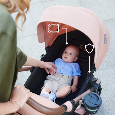 Poussette 3 en 1 Kinderkraft MOOV 2 AIR avec Siège 2 en 1 Transformable, Roues Gonflables et MINK PRO i-Size Inclus Beige+Gris+Gris anthracite+Noir 10 - vertbaudet enfant 