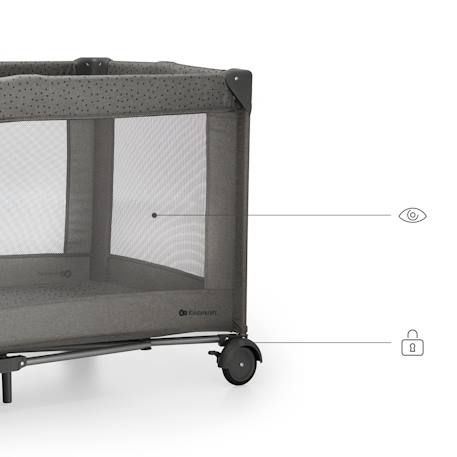 Lit Parapluie JOY 2 2 en 1 avec Sortie Latérale Zippée, Pliage Compact en 5 Secondes et Sac de Transport Beige+Dark grey 11 - vertbaudet enfant 