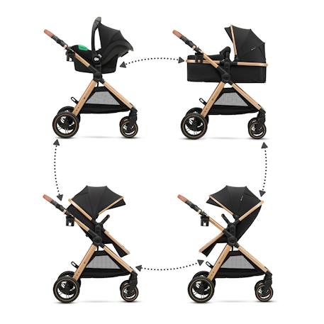 Poussette ESME PRO 3 en 1 avec Siège Auto MINK PRO i-Size, Travel System, Pliage Compact et Roues TPE Amorties Beige+Gris+Noir 14 - vertbaudet enfant 