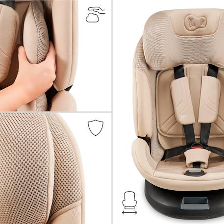 Siège Auto XPEDITION 3 i-Size 40-150 cm avec Rotation 360° EASY SPIN, H-GUARD+, SPS+, EASY GROW et EPP Beige+Gris+Noir+Vert 5 - vertbaudet enfant 