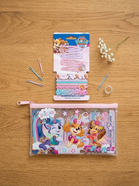 Kit accessoires cheveux pat' patrouille avec trousse licorne - Skye et Everest 3 - 8 ans Rose et bleu 1 - vertbaudet enfant 