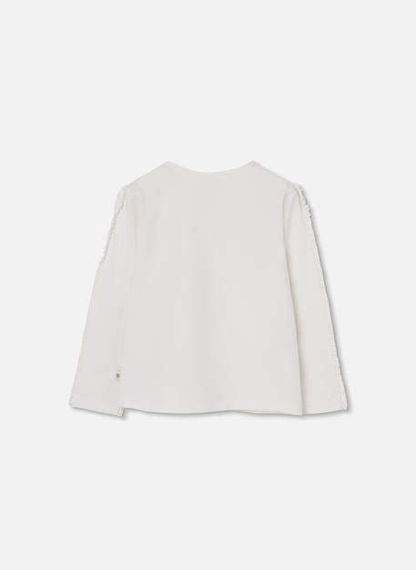 T-shirt fille en maille avec étoiles Blanc 2 - vertbaudet enfant 