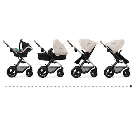 Poussette 4 en 1 Kinderkraft MOOV 2 AIR avec Siège 2 en 1 Transformable, Roues Gonflables et Travel System Beige+Gris+Noir 8 - vertbaudet enfant 