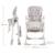 Chaise Haute Pliable YUMMY avec Dossier Réglable 3 Positions, Hauteur Réglable et Harnais 5 Points Gris+Multicolore+Rose 6 - vertbaudet enfant 