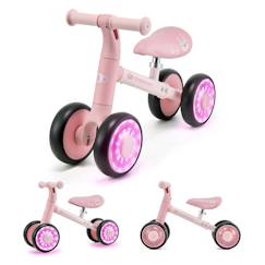 Jouet-Jeux de plein air-Draisienne Kinderkraft CUTIE FLASH à 4 Roues avec Lumières RGB, Selle Réglable, Roulements ABEC-7 et Cadre Acier