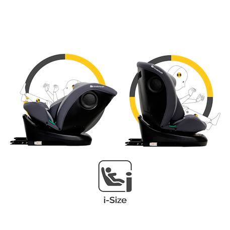 Siège Auto I-GROW i-Size Pivotant 360° avec ISOFIX, RWF jusqu’à 4 ans et Appui-tête 12 Positions Réglable Gris+Noir+Vert 5 - vertbaudet enfant 