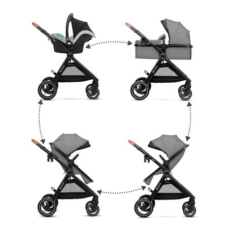 Poussette ESME PRO 3 en 1 avec Siège Auto MINK PRO i-Size, Travel System, Pliage Compact et Roues TPE Amorties Beige+Gris+Noir 8 - vertbaudet enfant 