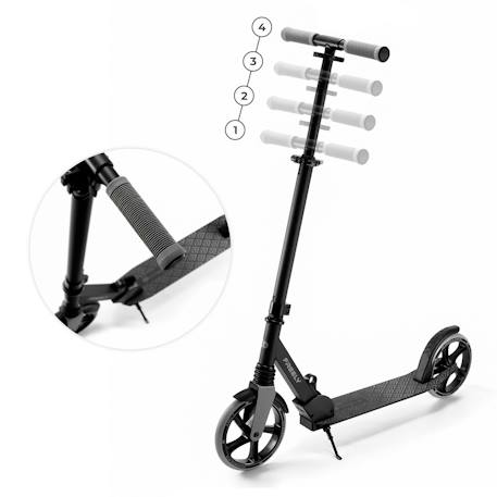 Trottinette Pliable Kinderkraft FREELY avec Guidon Réglable, Roues PU 20 cm, Roulements ABEC-7 et Suspension Avant Beige+Noir+Rose 11 - vertbaudet enfant 