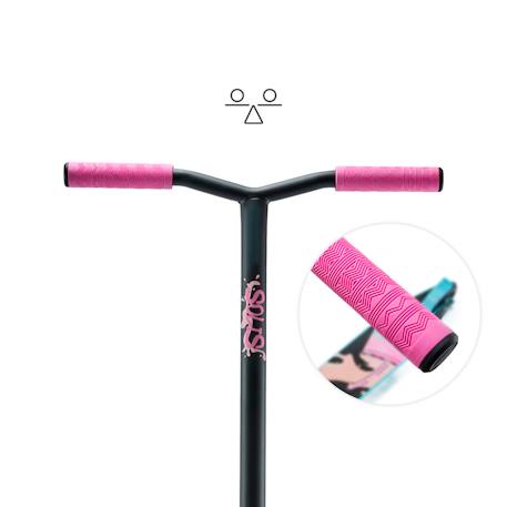 Trottinette Freestyle Kinderkraft SOLIS avec Roulements ABEC-9, Roues PU 100 mm, Guidon en Y, Frein Arrière et Cadre Robuste Noir+Rose 10 - vertbaudet enfant 