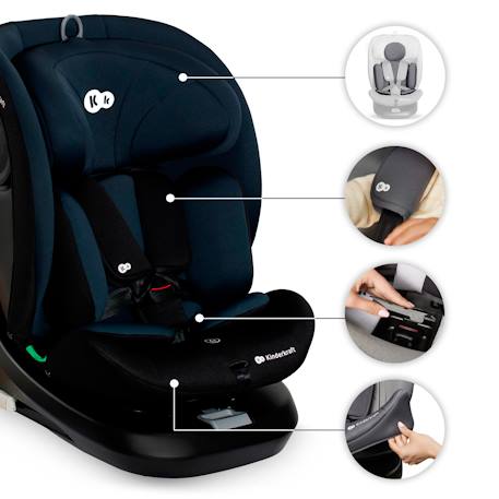Siège Auto I-GROW i-Size Pivotant 360° avec ISOFIX, RWF jusqu’à 4 ans et Appui-tête 12 Positions Réglable Gris+Noir+Vert 9 - vertbaudet enfant 