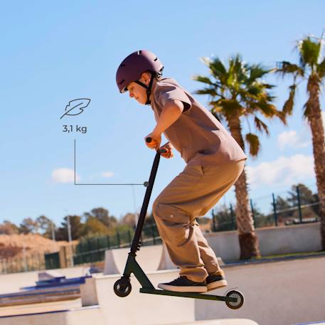 Trottinette Freestyle Kinderkraft SOLIS avec Roulements ABEC-9, Roues PU 100 mm, Guidon en Y, Frein Arrière et Cadre Robuste Noir+Rose 2 - vertbaudet enfant 