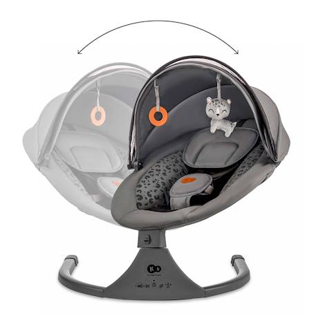 Balançoire transat bébé électrique 2en1 LUMI 2 - avec musique Gris clair+Gris foncé 9 - vertbaudet enfant 