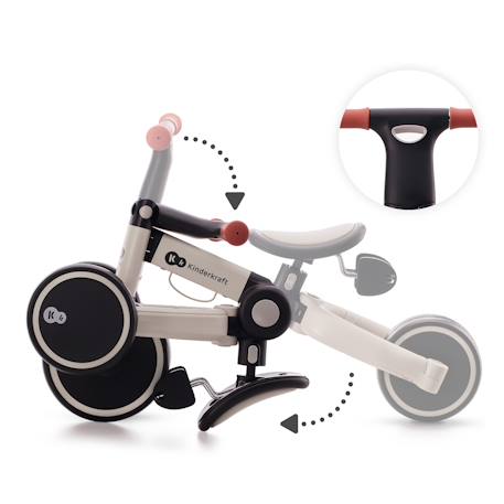 Tricycle Kinderkraft 4TRIKE Pliant 3 en 1 avec Draisienne, Tricycle à Pédales, Selle Réglable et Cadre Aluminium Grey+Honey 2 - vertbaudet enfant 