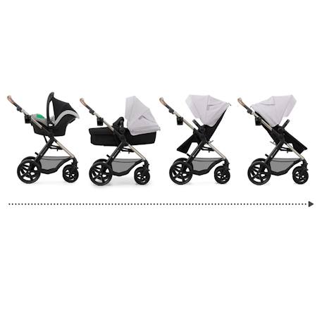 Poussette MOOV 2 4 en 1 avec Siège 2 en 1 Transformable, MINK PRO i-Size, Travel System et Roues EVA Beige+Gris+Noir 8 - vertbaudet enfant 
