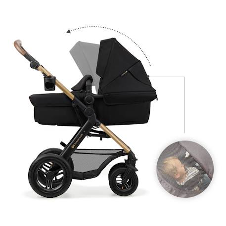 Poussette 4 en 1 Kinderkraft MOOV 2 AIR avec Siège 2 en 1 Transformable, Roues Gonflables et Travel System Beige+Gris+Noir 16 - vertbaudet enfant 