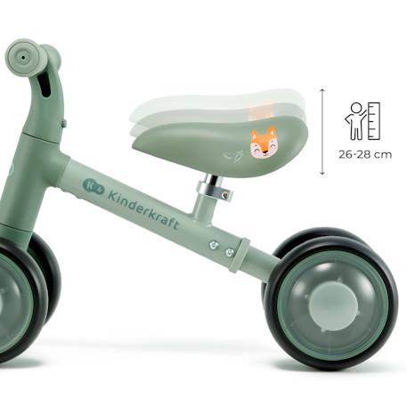 Draisienne Kinderkraft CUTIE FLASH à 4 Roues avec Lumières RGB, Selle Réglable, Roulements ABEC-7 et Cadre Acier Beige+Bleu+Rose+Vert 23 - vertbaudet enfant 
