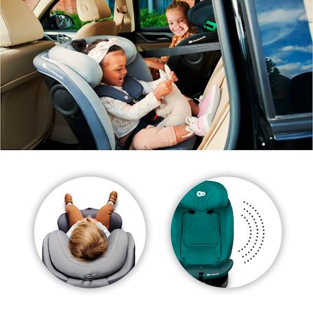 Siège Auto I-GROW i-Size Pivotant 360° avec ISOFIX, RWF jusqu’à 4 ans et Appui-tête 12 Positions Réglable Gris+Noir+Vert 15 - vertbaudet enfant 
