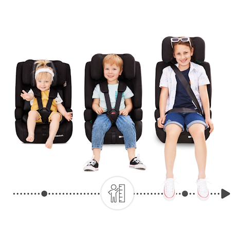 Siège Auto SAFETY FIX 2 i-Size 76-150 cm avec ISOFIX, TOP TETHER, H-GUARD, SIDE PROTECT et EASY GROW Gris+Noir 2 - vertbaudet enfant 