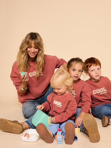 Sweat femme col rond Capsule famille terracotta 1 - vertbaudet enfant 