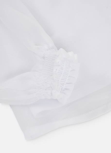 Blouse fille avec col à volants Blanc 4 - vertbaudet enfant 
