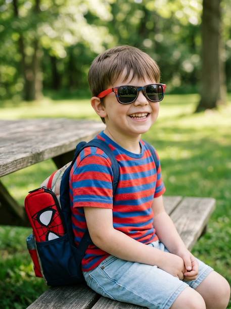 Lunettes de soleil spiderman enfant avec étui assorti Rouge et bleu 2 - vertbaudet enfant 