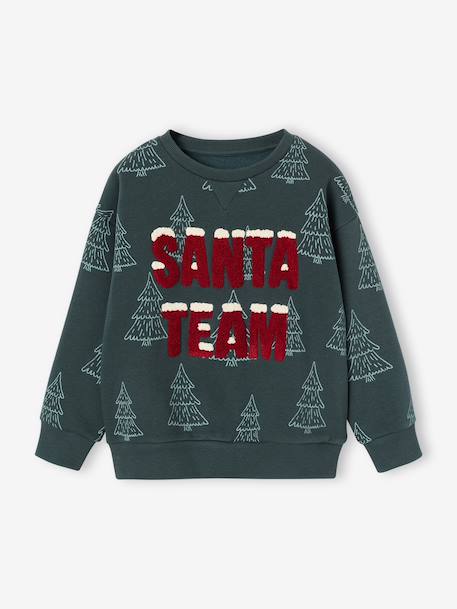 Sweat de Noël garçon vert foncé 2 - vertbaudet enfant 