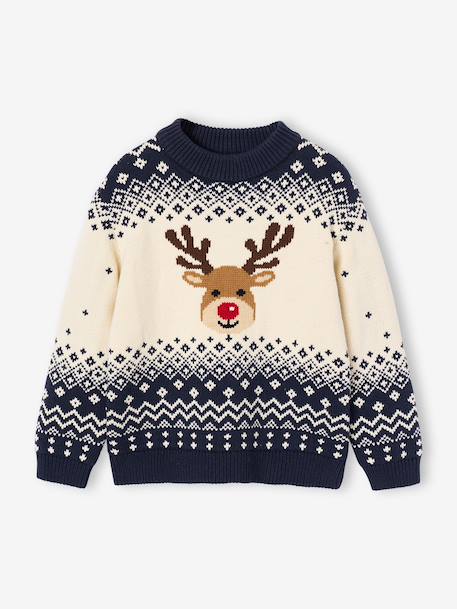 Pull de Noël mixte marine 4 - vertbaudet enfant 