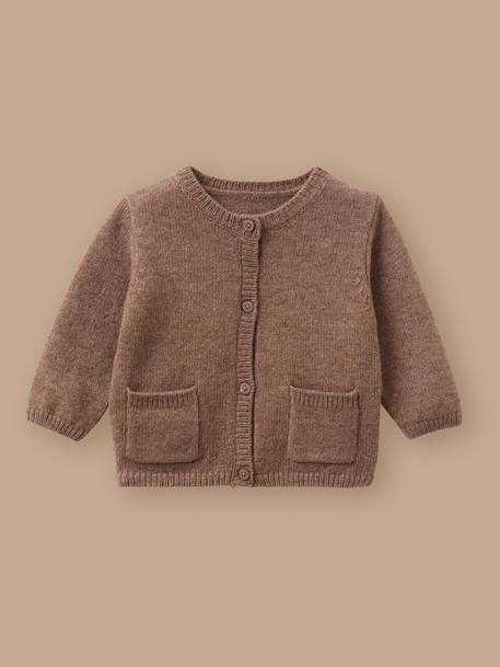 Cardigan bébé avec laine Sucre brun 1 - vertbaudet enfant 