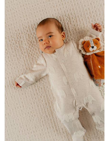 Pyjama bébé coton jacquard Beige 3 - vertbaudet enfant 