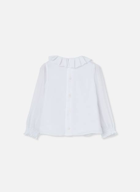 Blouse fille avec col à volants Blanc 2 - vertbaudet enfant 